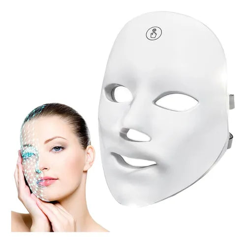 Máscara LED facial de belleza con 7 colores de luz